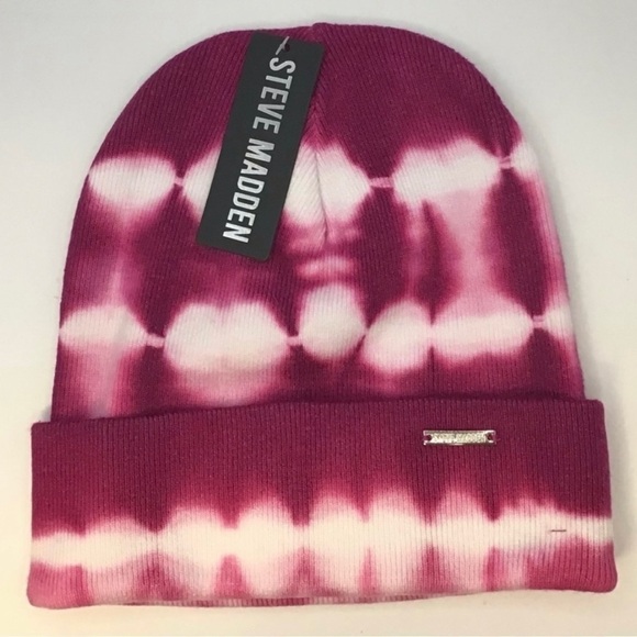STEVE Madden Purple & White Tie-Dye Beanie Hat NWT - Picture 2 of 2